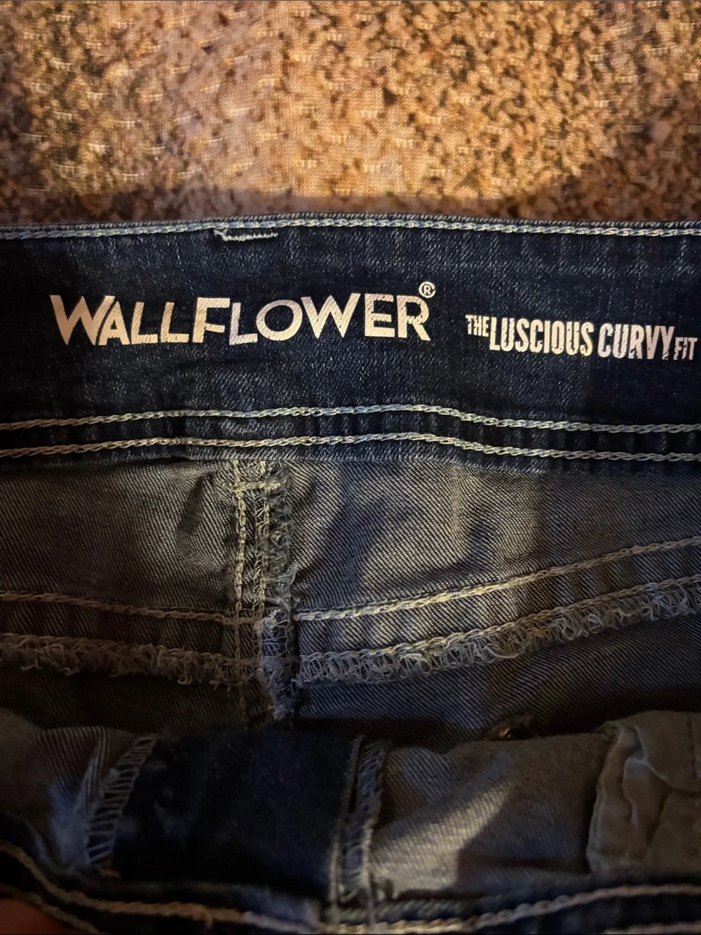 Wallflower Indigo Blue Frayed Hem Denim Shorts size 17 EUC